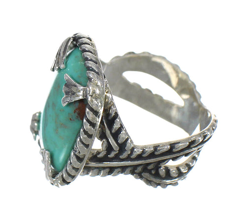 Sterling Silver Southwestern Turquoise Ring Size 7-3/4 RX62077